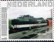 personalised stamp of The Netherlands with trains, trams, stations etc